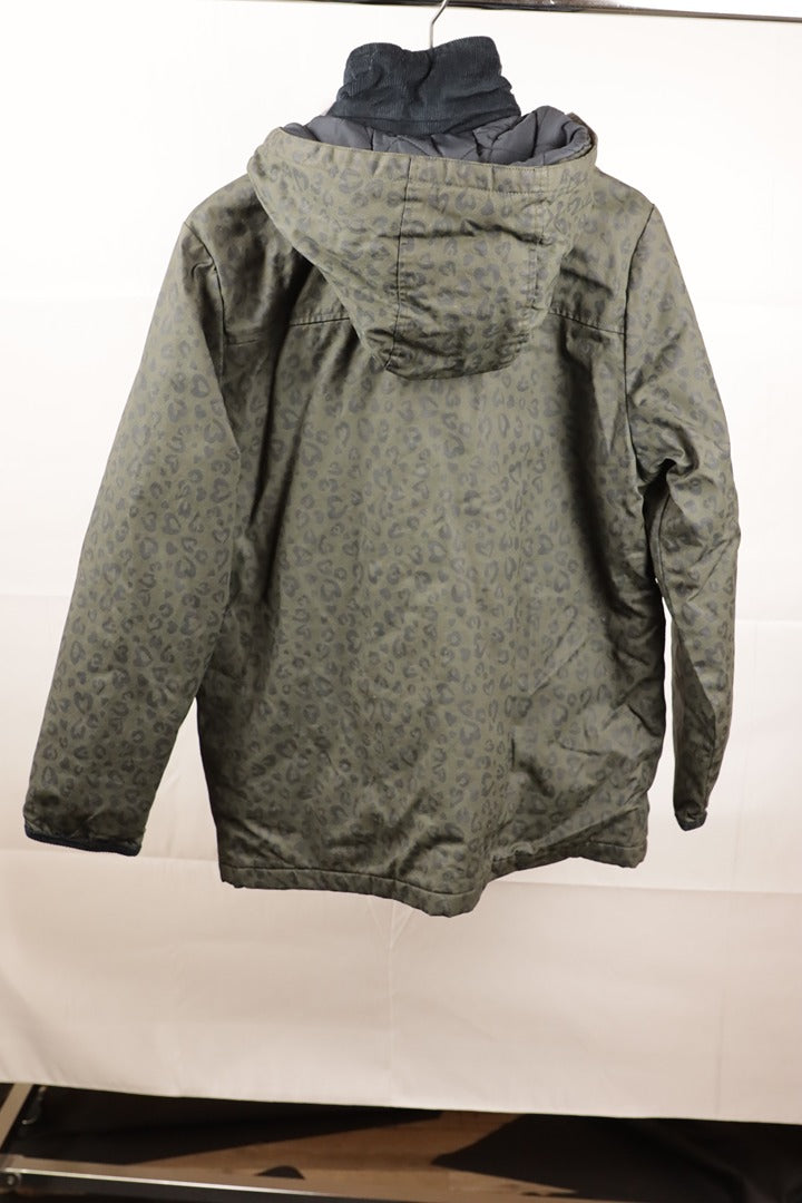 Blouson Doudoune Ikks kaki motif léopard - 12 ans