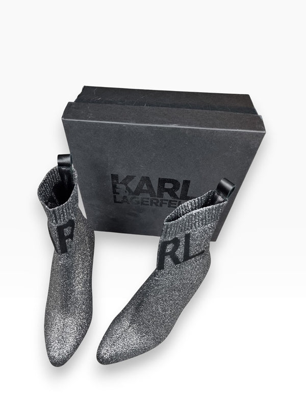 Bottines à talon Karl Lagerfeld Pandora Argenté - 37