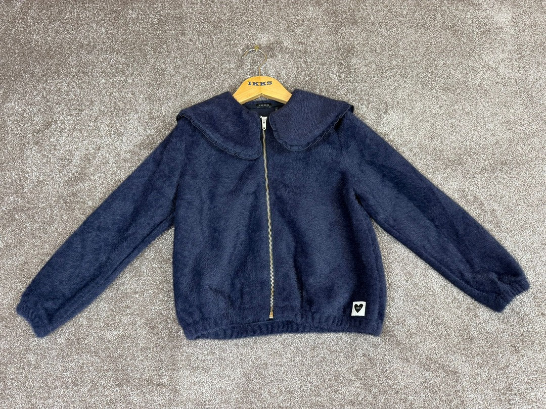 Cardigan zippé marine duveteux maxi col fille Ikks - 10 ans Réf: 022 Image secondaire du produit