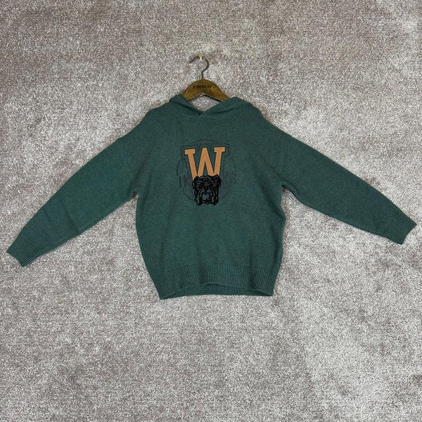 Pull à capuche Ikks vert tricot garçon - 8 ans Réf: 0032