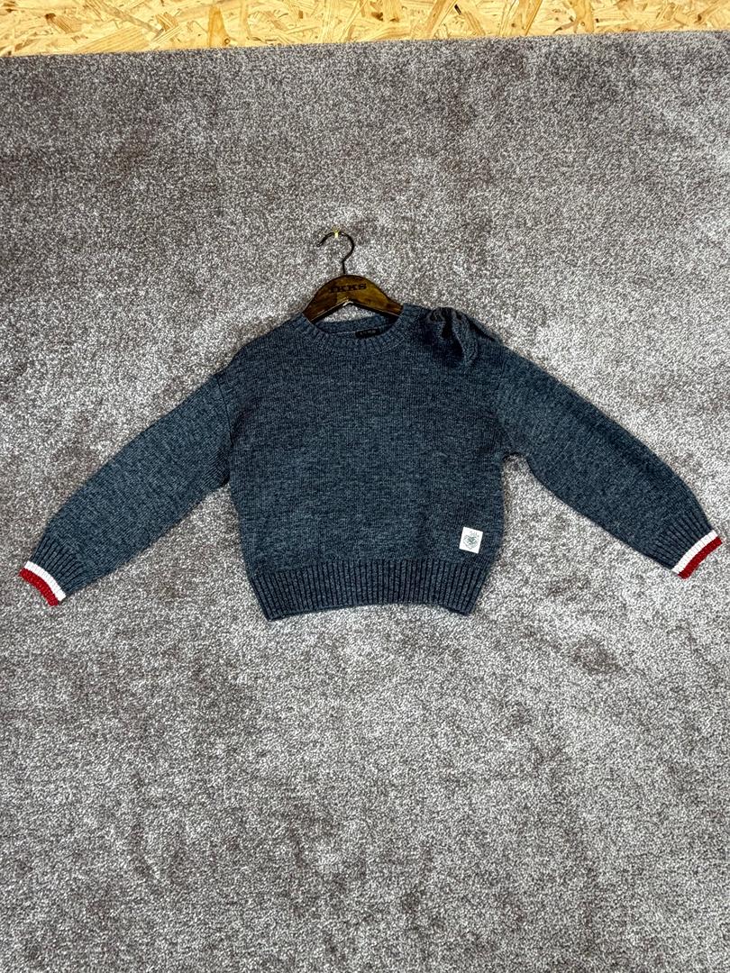 Pull Ikks Gris Anthracite Nœud Épaule - 5 Ans