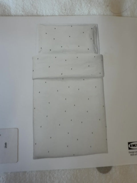 Parure de lit bébé Ikea Lenast blanc crème - 110x125 cm Réf: 304.923.03