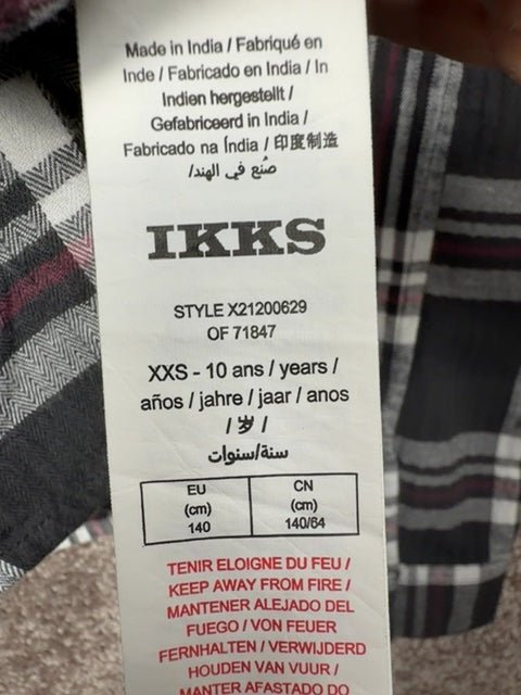 Chemise à capuche Ikks anthracite carreaux - Xxs Réf: 650 - Sell4Me