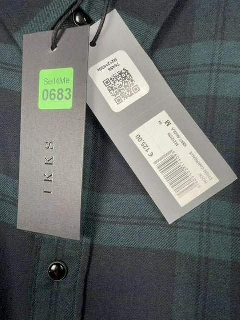 Chemise homme Ikks vert à carreaux M - Neuf avec étiquette - Sell4Me