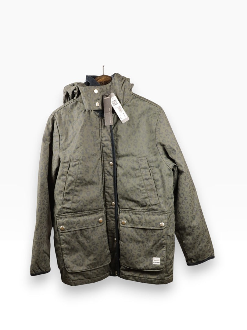Blouson Doudoune Ikks kaki motif léopard - 12 ans
