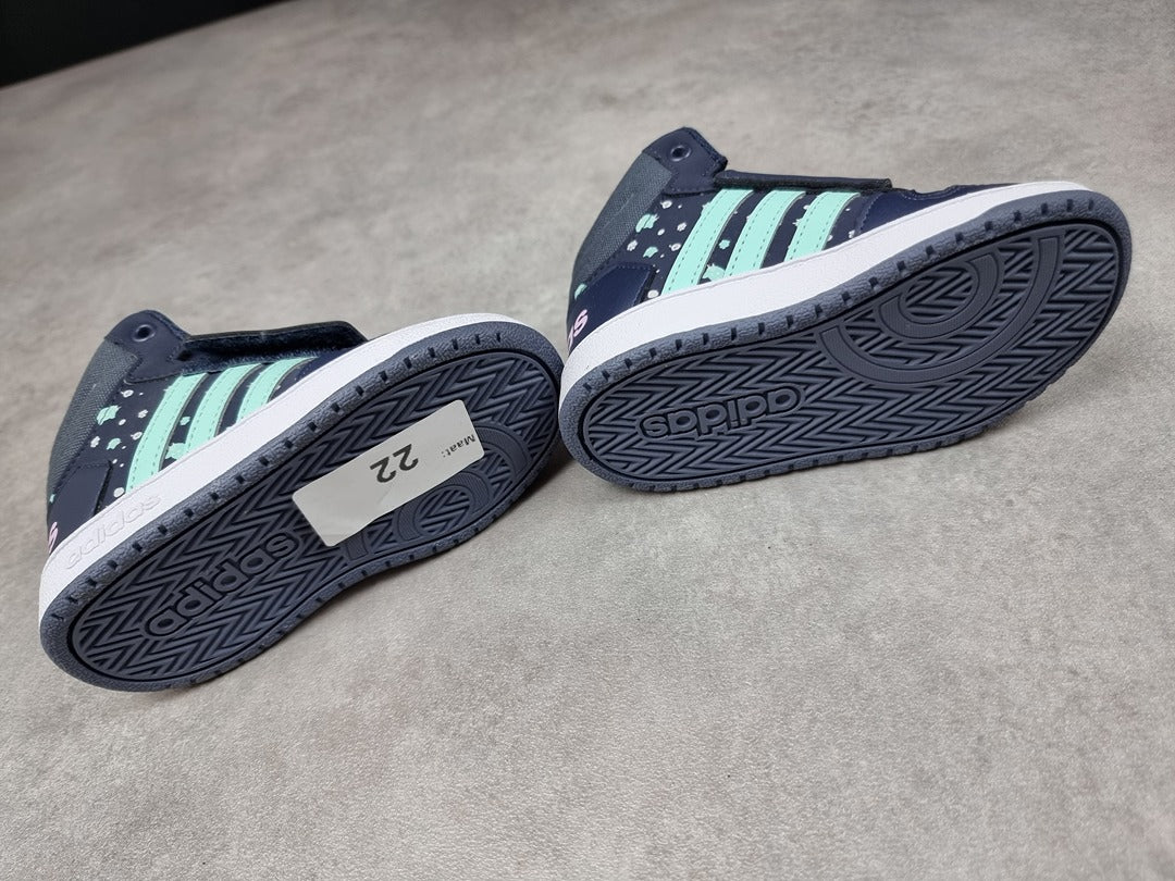 Baskets bébé Adidas Hoops Mid marine - Taille 22 C004