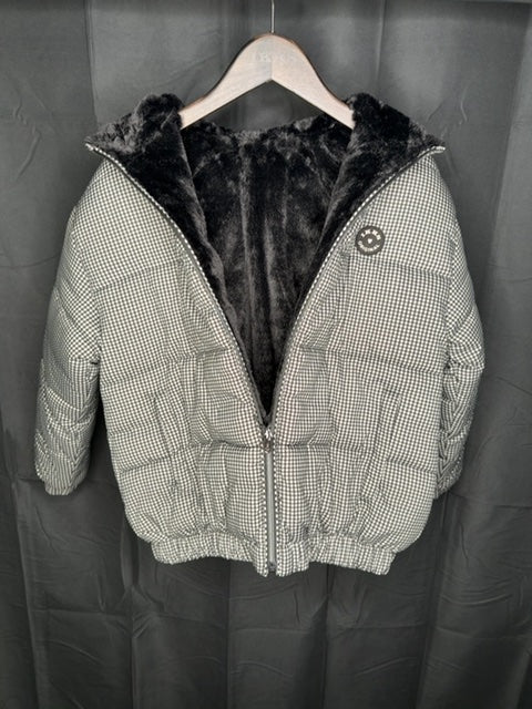 Doudoune Ikks noire et à carreaux réversible - 10 ans Réf: 0464 - Sell4Me