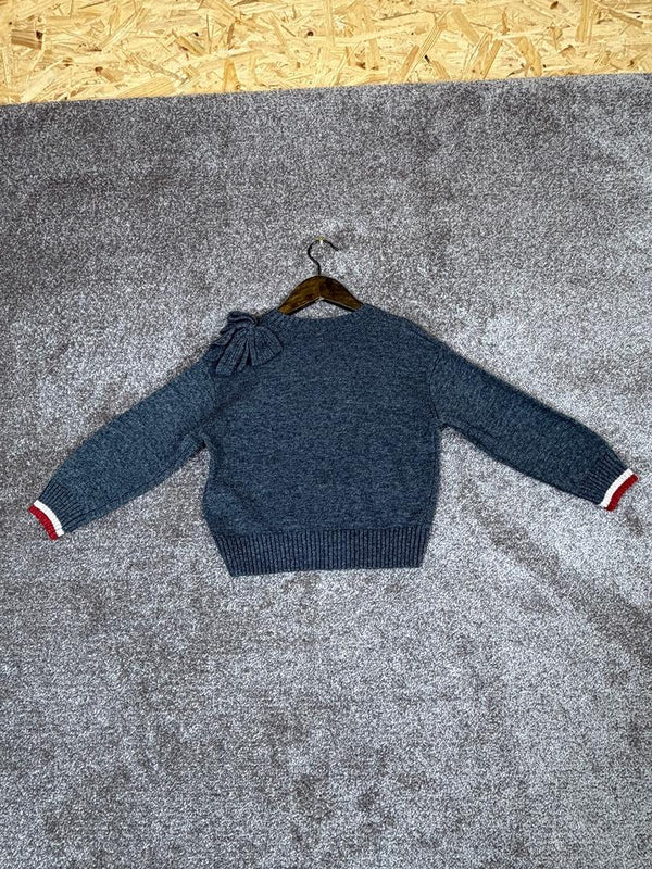 Pull Ikks Gris Anthracite Nœud Épaule - 5 Ans
