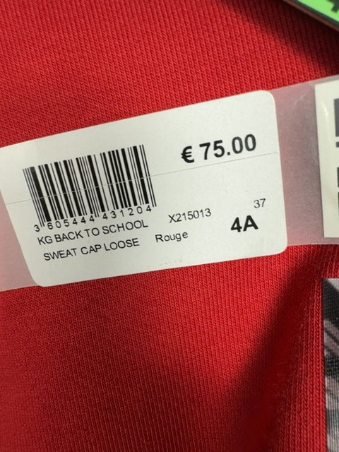Sweat à capuche rouge champions - Taille 4 ans Réf: 604