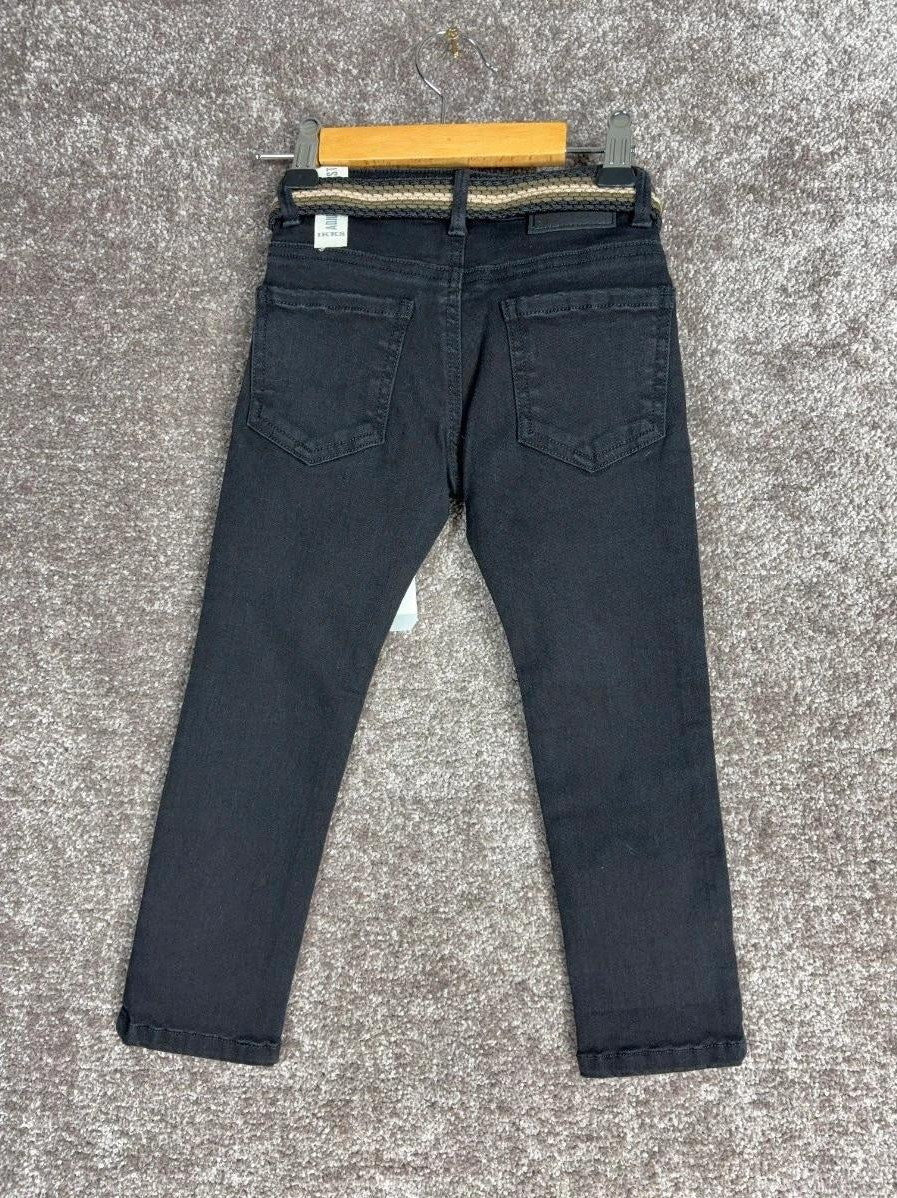 Jean Slim Ikks Noir Avec Ceinture - 3 Ans