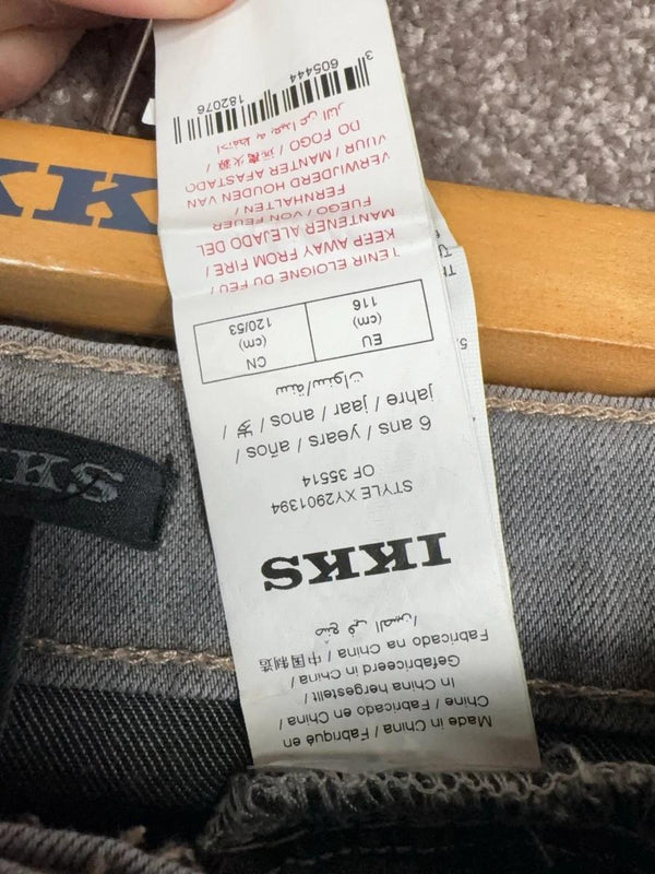 Jean Slim Ikks Gris Avec Ceinture - 6 Ans Réf: 0343