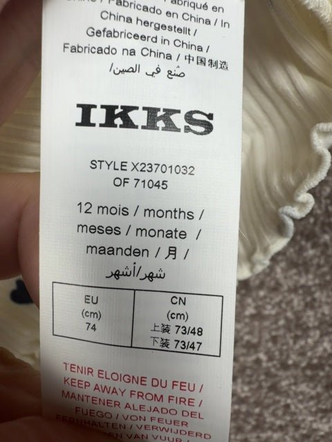 Ensemble robe bloomer et t-shirt Ikks rose et blanc - 12 mois Réf: 624 - Sell4Me