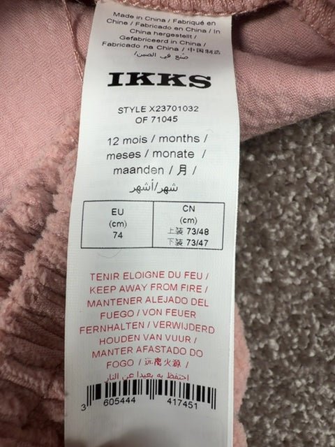 Ensemble robe bloomer et t-shirt Ikks rose et blanc - 12 mois Réf: 624 - Sell4Me