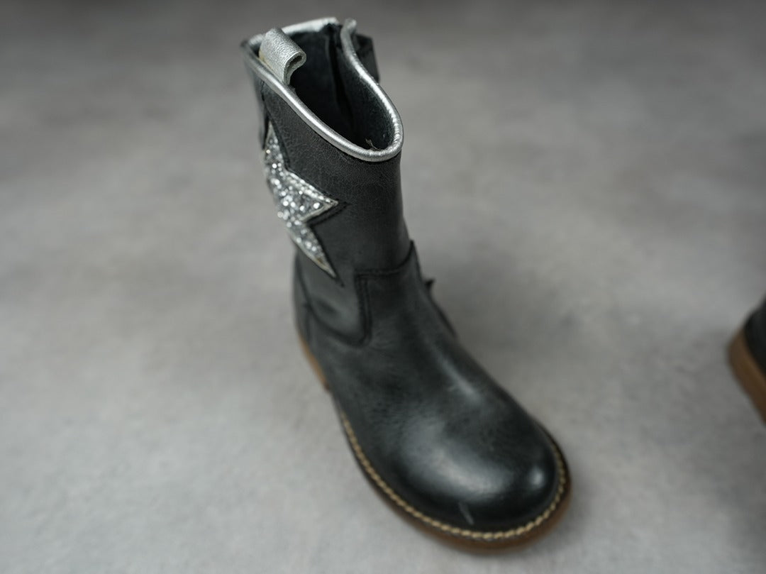 Bottes fille Hip noir pailleté avec étoile - Pointure 24 C018