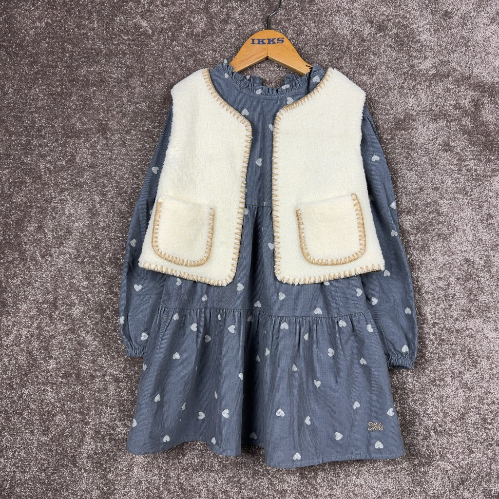 Robe 2 en 1 Ikks bleu gris - 6 ans / 116 cm Réf: 698 Image principale du produit