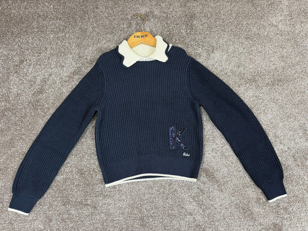 Pull Marine tricot col écru Ikks Marine fille - 14 Ans Réf: 020