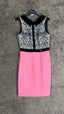 Robe élégante rose & noir – Taille 40 – Neuve avec étiquette Ref: 278