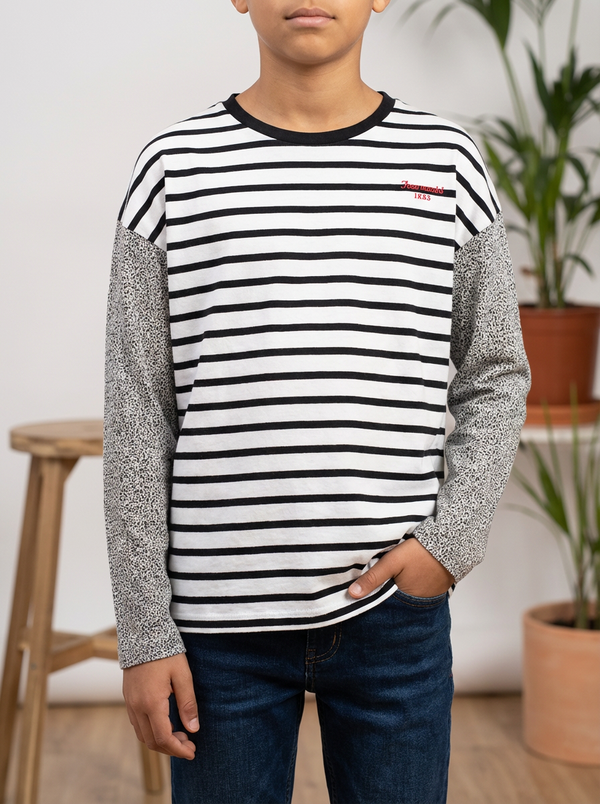 T-shirt manches longues Ikks Noir et Blanc - 12 ans