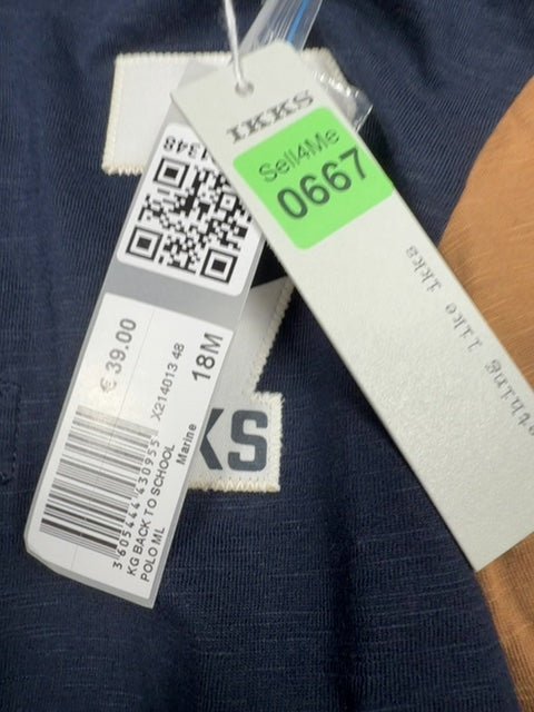 Polo manches longues Ikks bleu - 18 mois / months Réf: 0667 - Sell4Me