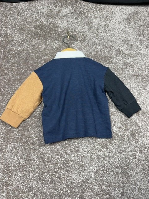 Polo manches longues Ikks bleu marine - 6 mois Réf: 466 - Sell4Me
