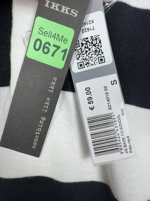 Polo rayé Ikks noir et blanc - S Réf: 671 - Sell4Me