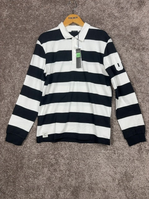 Polo rayé Ikks noir et blanc - S Réf: 671 - Sell4Me