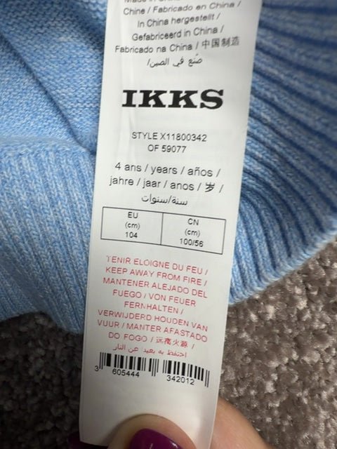 Pull Ikks Bleu Clair - 4 Ans Réf: 640 - Sell4Me