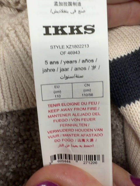 Pull Ikks Crème avec bandes bleues - 5 Ans Réf: 657 - Sell4Me