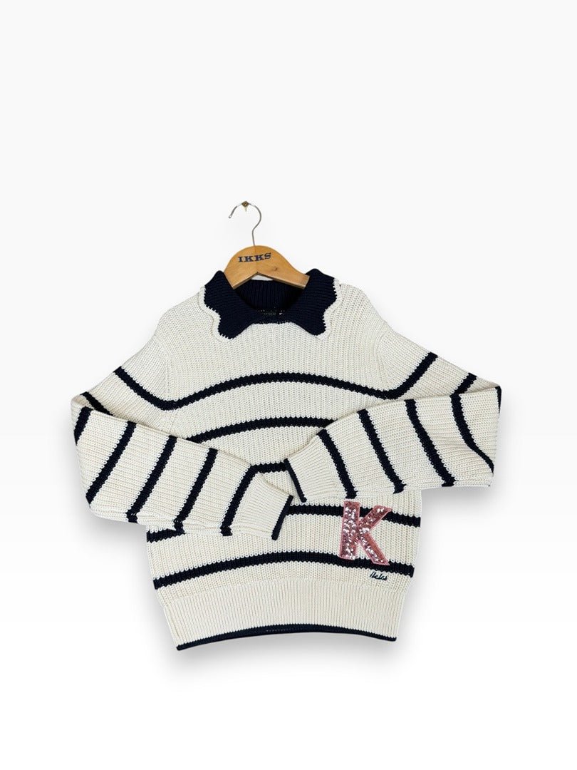 Pull Ikks Écru & Marine - 10 ans - Sell4Me