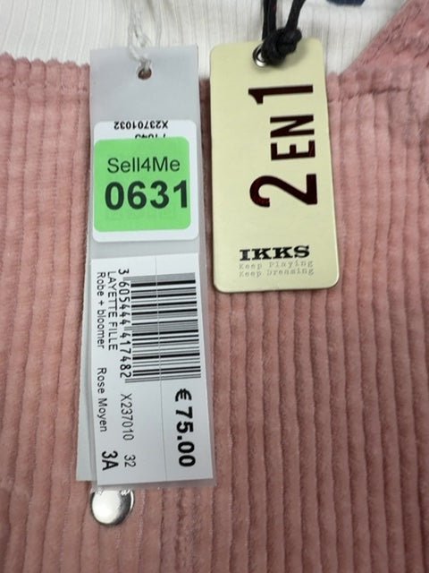 Robe 2en1 Ikks rose et blanc - 3 ans Réf: 631 Image secondaire du produit