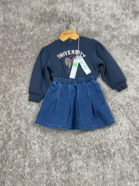 Robe avec Pull fille Ikks bleu marine - 2 ans / 86cm Réf: 662 - Sell4Me Image principale du produit