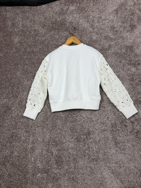 Sweat-shirt Ikks blanc écru et lettres rouges - 6 ans Réf: 642 - Sell4Me