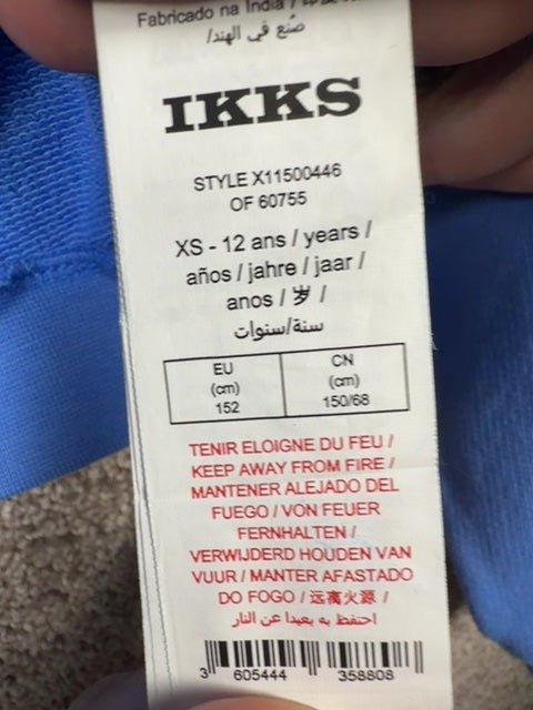 Sweat-shirt Pull Ikks bleu - 12 ans / Xs Réf: 643 - Sell4Me