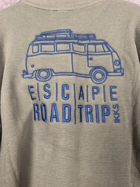 T-shirt manches longues Ikks Escape Road Trip khaki - 10 ans Réf: 653 - Sell4Me