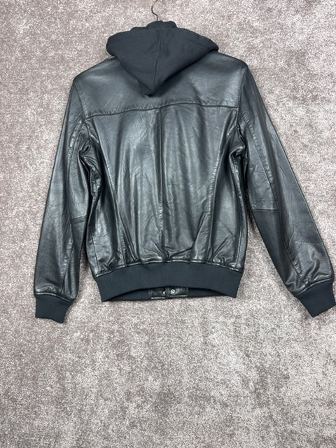 Veste Bomber Ikks en cuir noir - Taille S Réf: 684 - Sell4Me