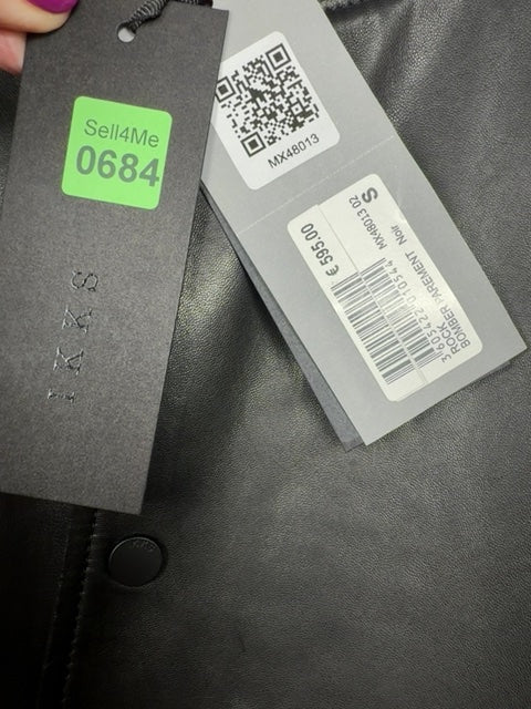 Veste Bomber Ikks en cuir noir - Taille S Réf: 684 - Sell4Me
