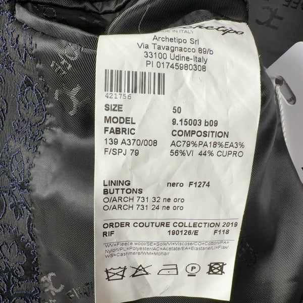Veste costume Cleofe Finati noira avec motifs - Taille 50 - Sell4Me