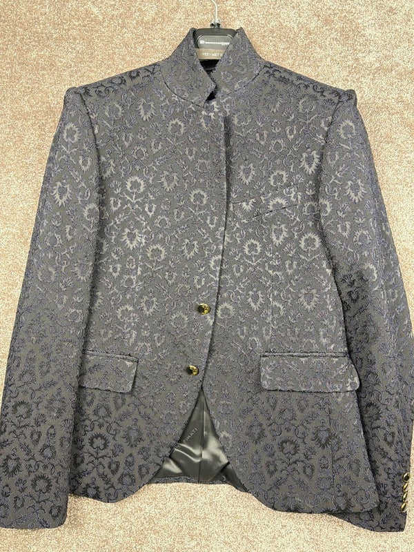 Veste costume Cleofe Finati noira avec motifs - Taille 50 - Sell4Me