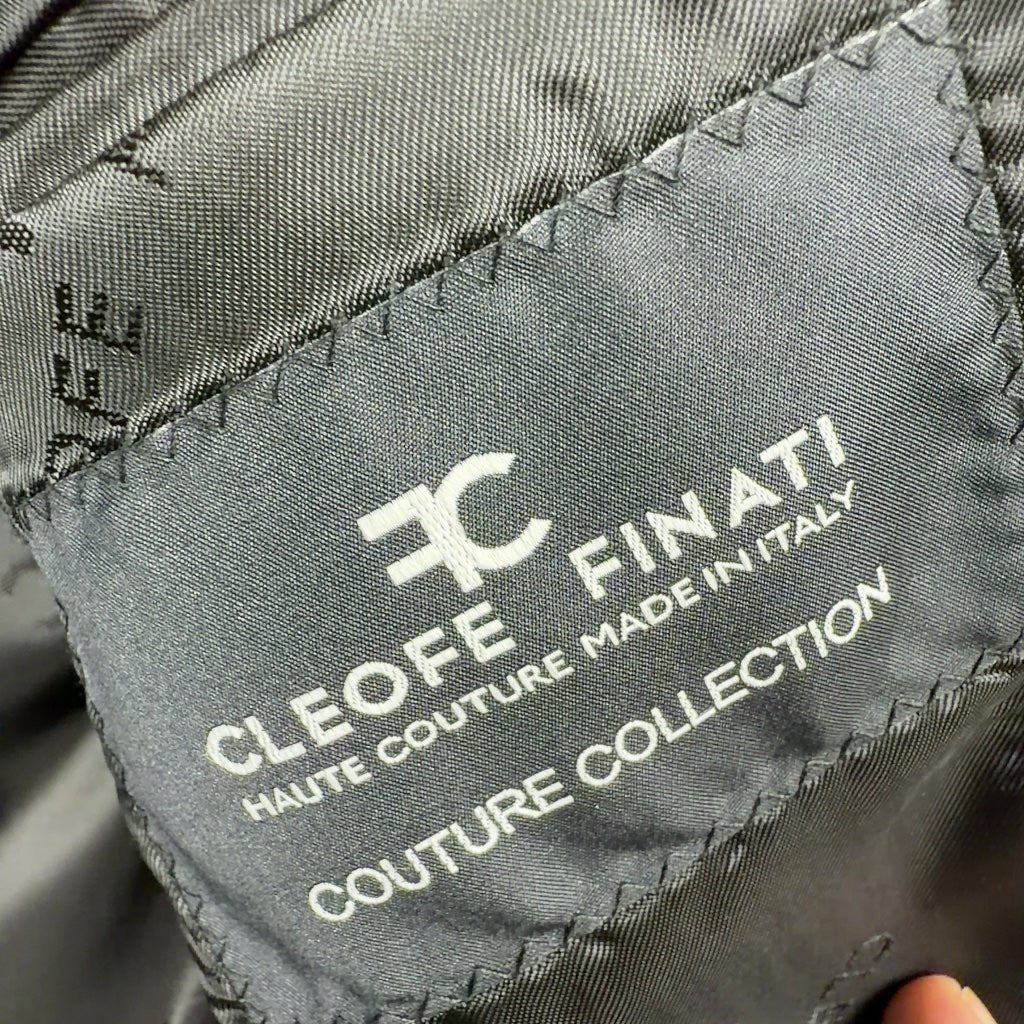 Veste costume Cleofe Finati noira avec motifs - Taille 50 - Sell4Me